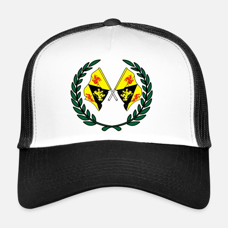 Drapeaux du Brabant wallon en couronne de laurier Casquette trucker 