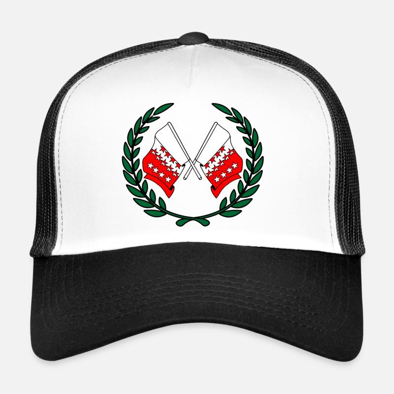 Drapeaux de la Province du Valais, Suisse, couronne de laurier Casquette trucker 