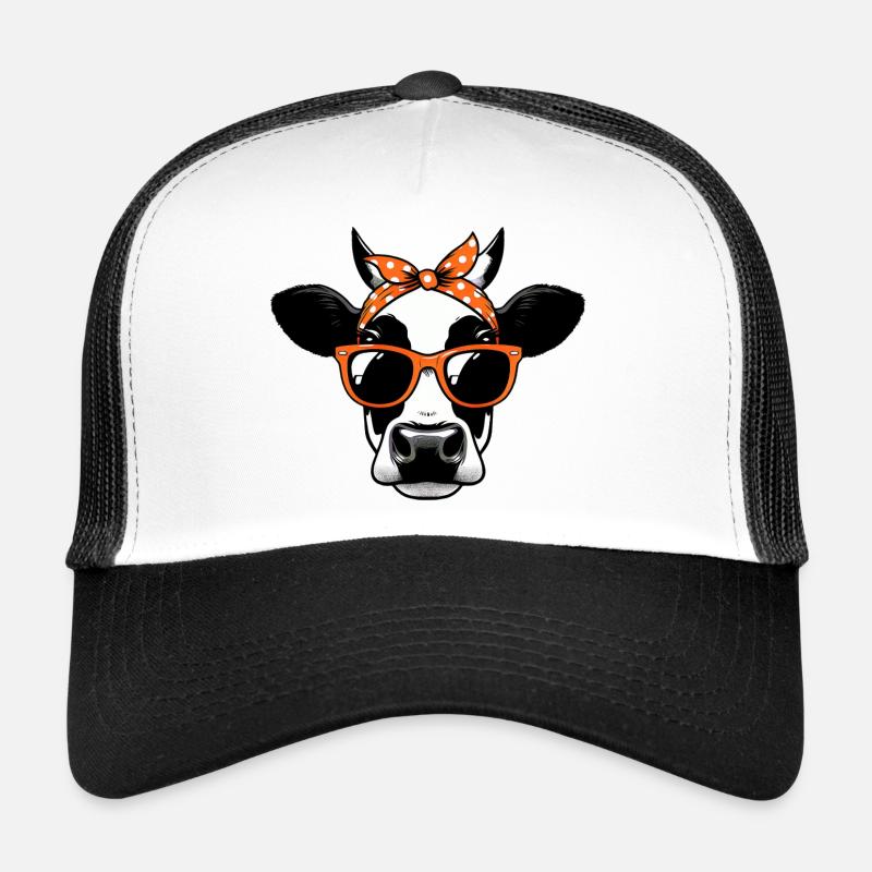 Vache avec lunettes de soleil Casquette trucker 