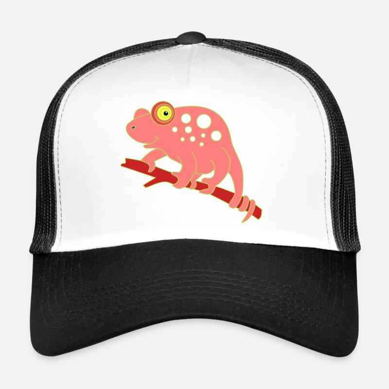 Chamaeleon tier - Trucker Cap - Weiß/Schwarz