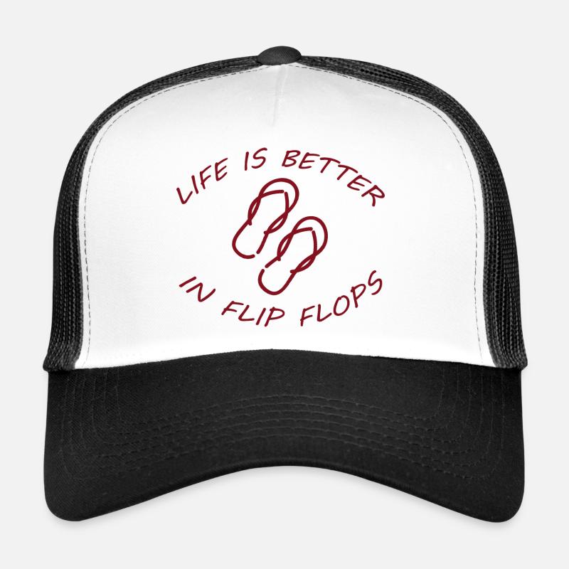 LIFE IS BETTER IN FLIP FLOPS - Trucker Cap - Weiß/Schwarz