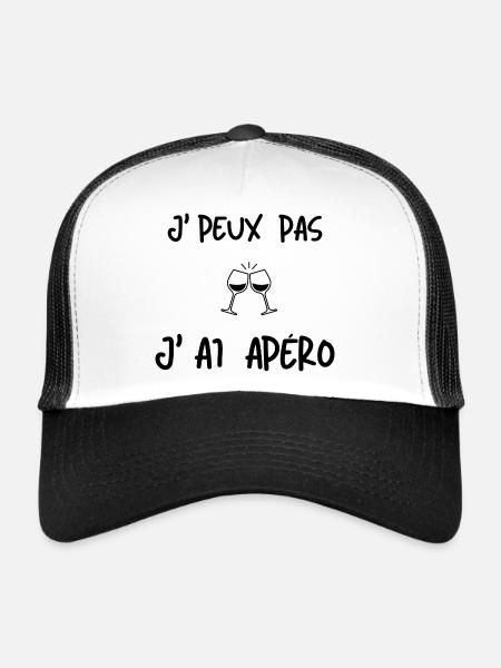 I can't I have an aperitif - Trucker Cap - white/black - Front