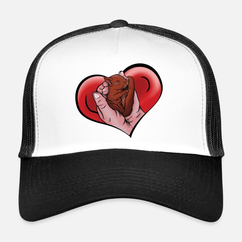 Bande dessinée bébé écureuil dans les mains dans le cœur Casquette trucker 
