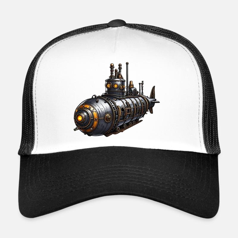 Steampunk-U-Boot - Trucker Cap - Weiß/Schwarz