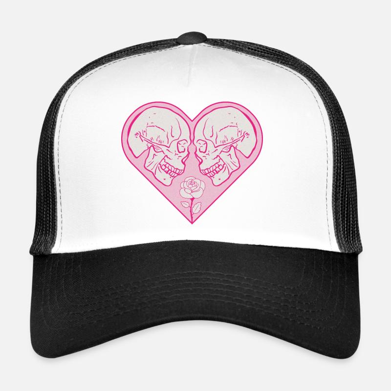 Love heart with two skulls Trucker Cap