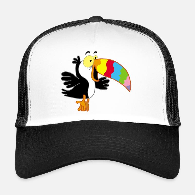 Vogel und mehrfarbiger Schnabel Trucker Cap