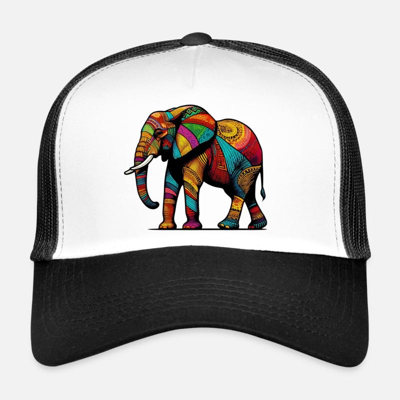 Elefant - Trucker Cap - Weiß/Schwarz