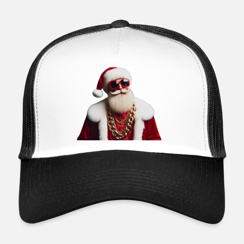 Père noel Encore Plus Chic et Étincelant - Casquette trucker  - blanc/noir