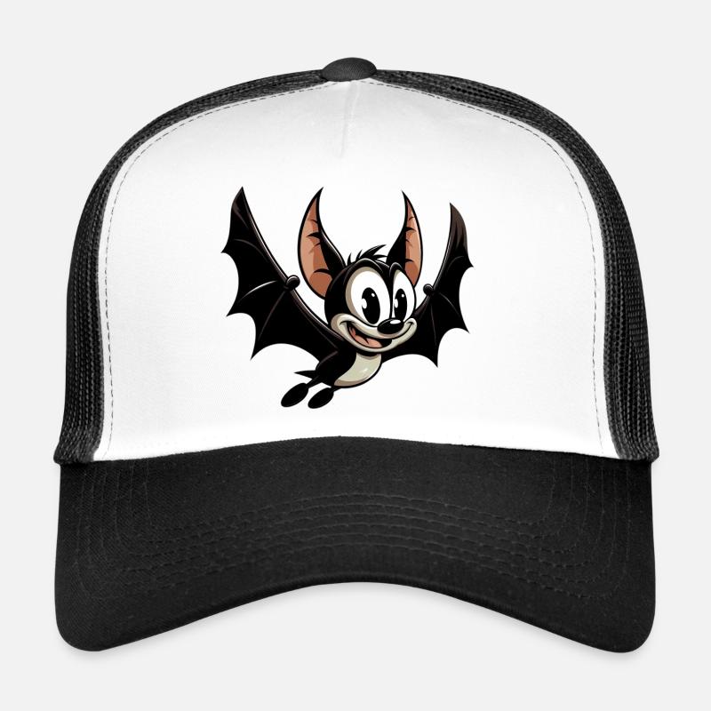 Fledermaus - Trucker Cap - Weiß/Schwarz