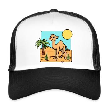 Le bébé chameau le plus mignon du désert ! - Casquette trucker  - blanc/noir - Devant