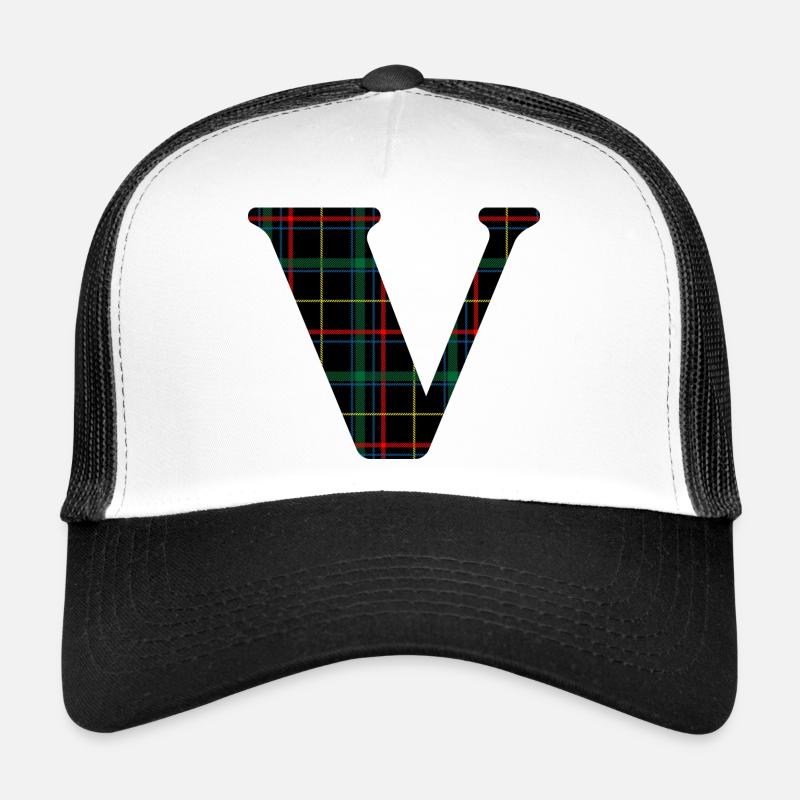 Monogramm gegen schottischen Tartan Trucker Cap