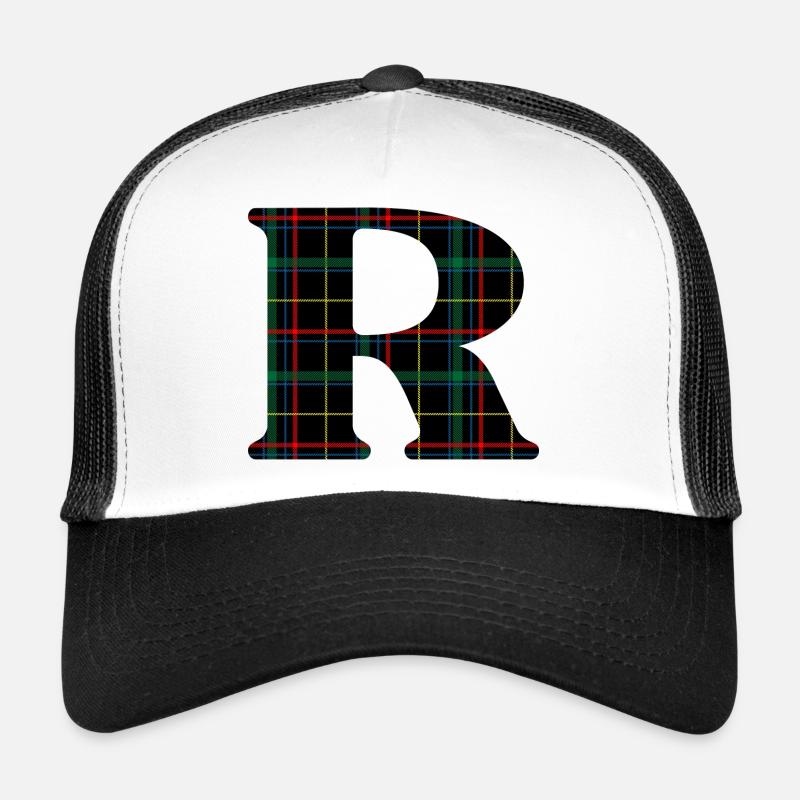 Monogramm r Schottischer Tartan Trucker Cap