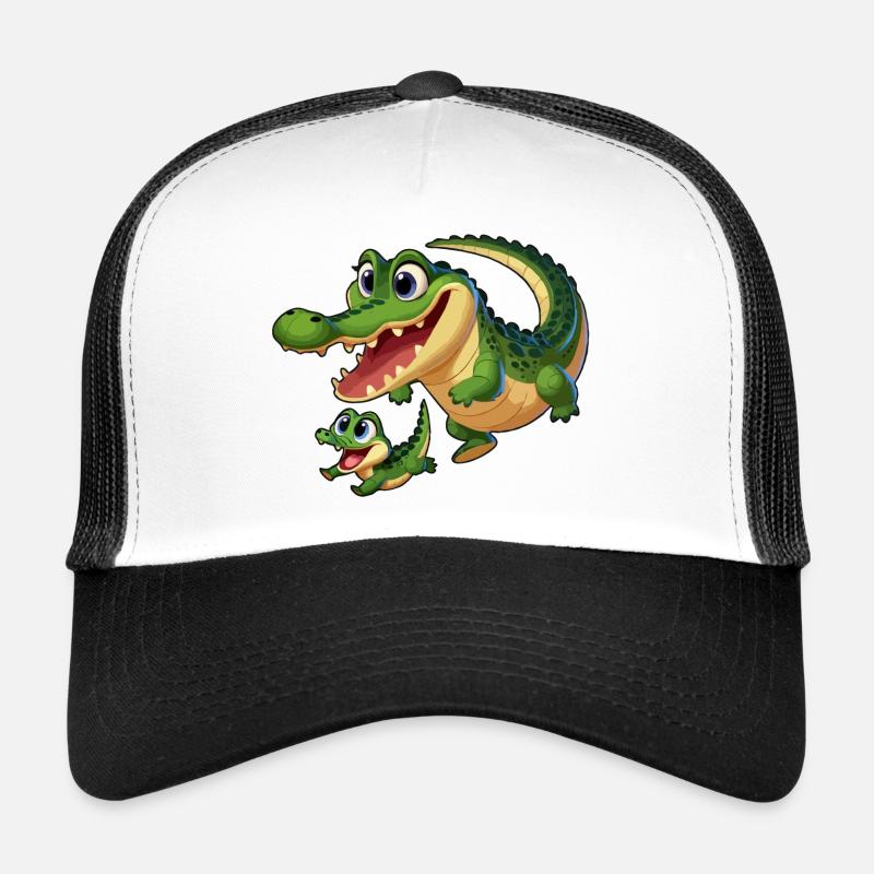 Crocodile mère et enfant gambadant Casquette trucker 