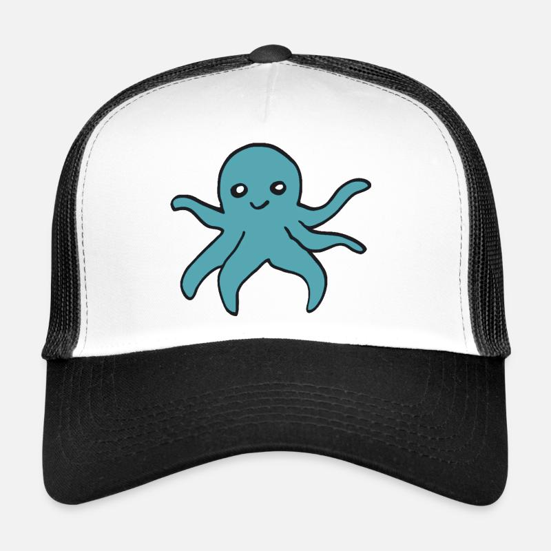 Pieuvre turquoise Casquette trucker 