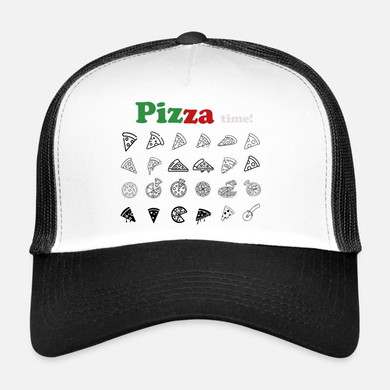 C’est l’heure de la pizza ! - Casquette trucker  - blanc/noir