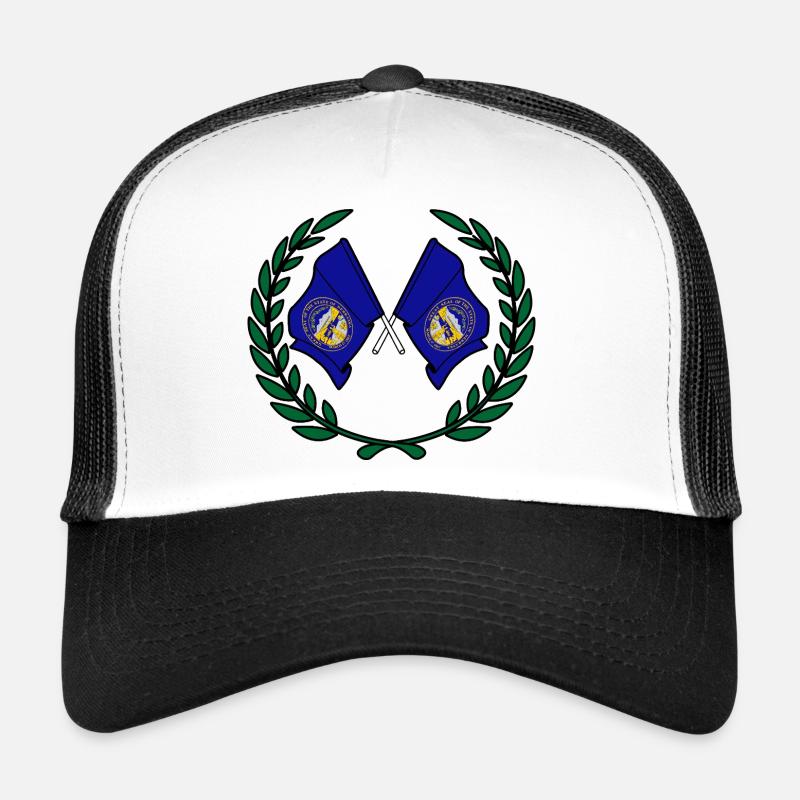 États-Unis, drapeaux du Nebraska en couronne de laurier Casquette trucker 