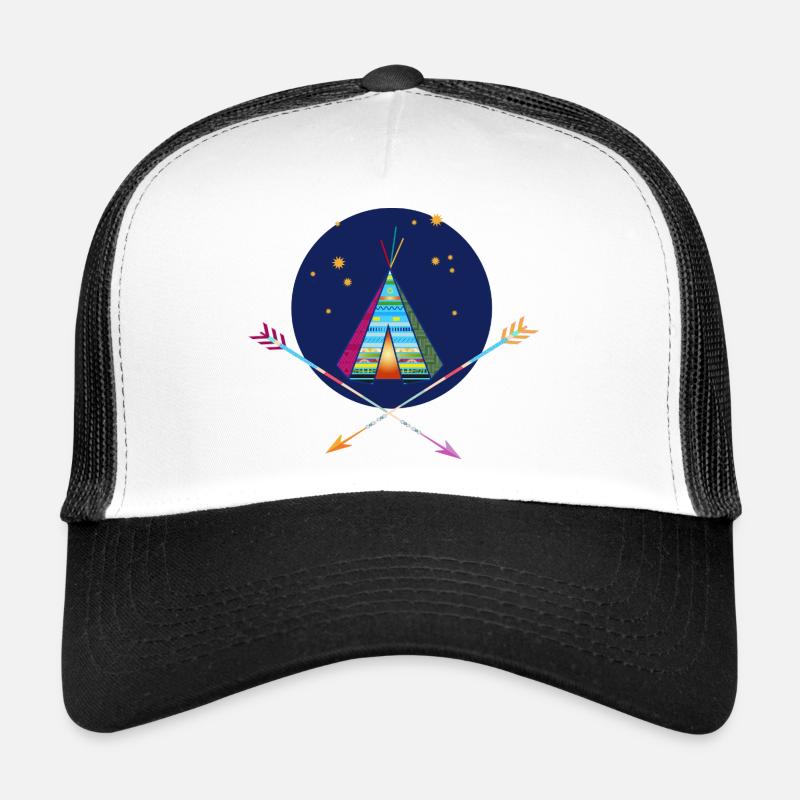 Tente tipi avec des flèches – symbole d’aventure Casquette trucker 