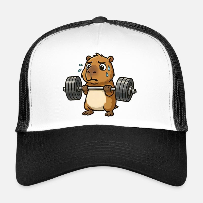 Entraînement drôle d’haltères Capybara Capybara Casquette trucker 