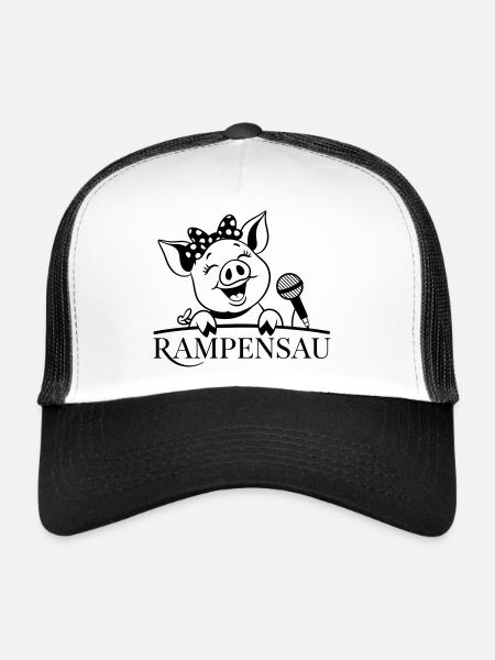 Rampe porc - Casquette trucker  - blanc/noir - Devant