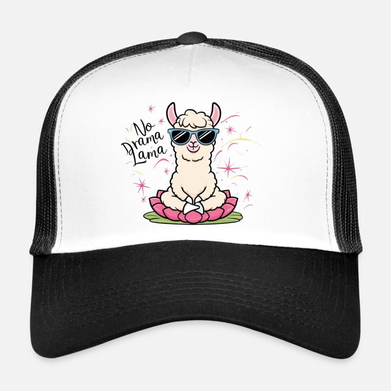 Pas de drame Lama - Casquette trucker  - blanc/noir