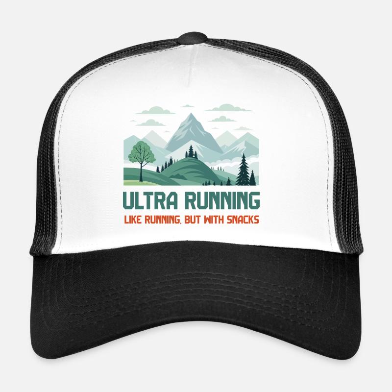 L’ultra running, comme la course à pied mais avec des collations - Casquette trucker  - blanc/noir