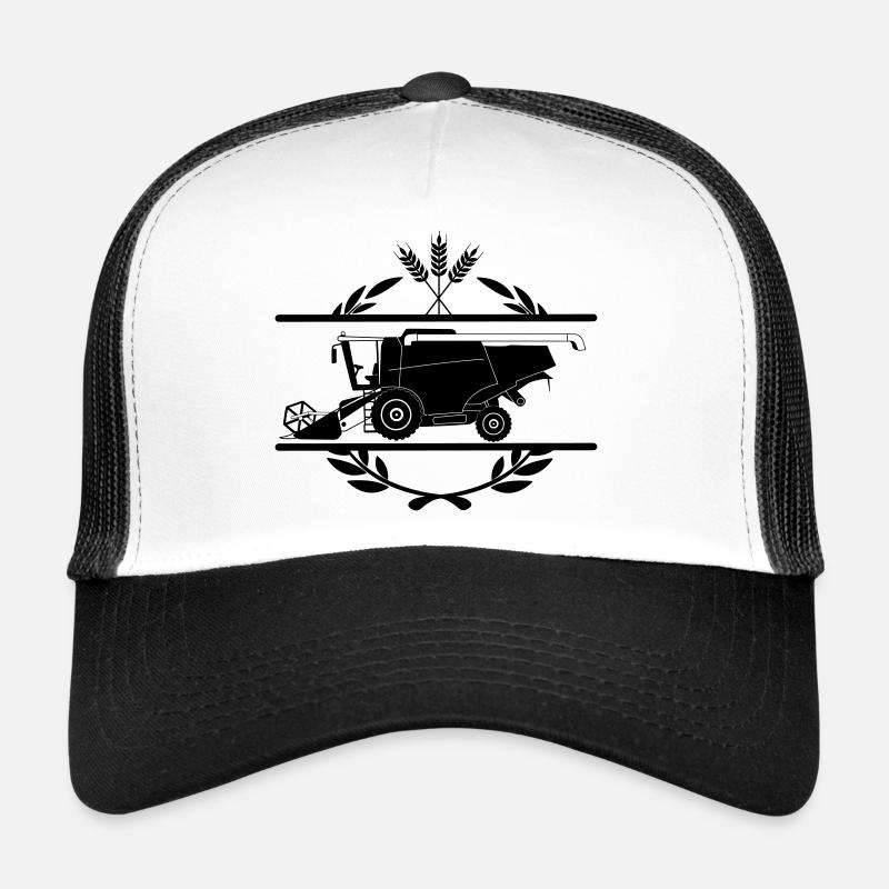 Moissonneuse-batteuse dans le style du logo de la couronne de laurier Casquette trucker 