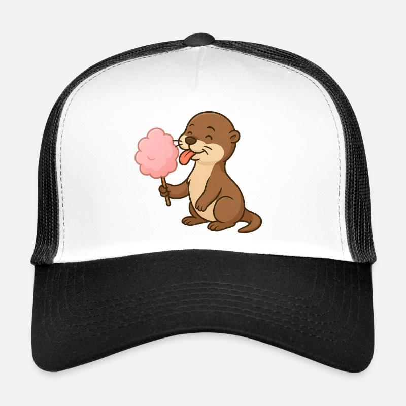 Cute otter with cotton candy Trucker Cap