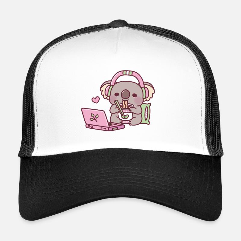 Mignon koala mangeant des nouilles instantanées Casquette trucker 
