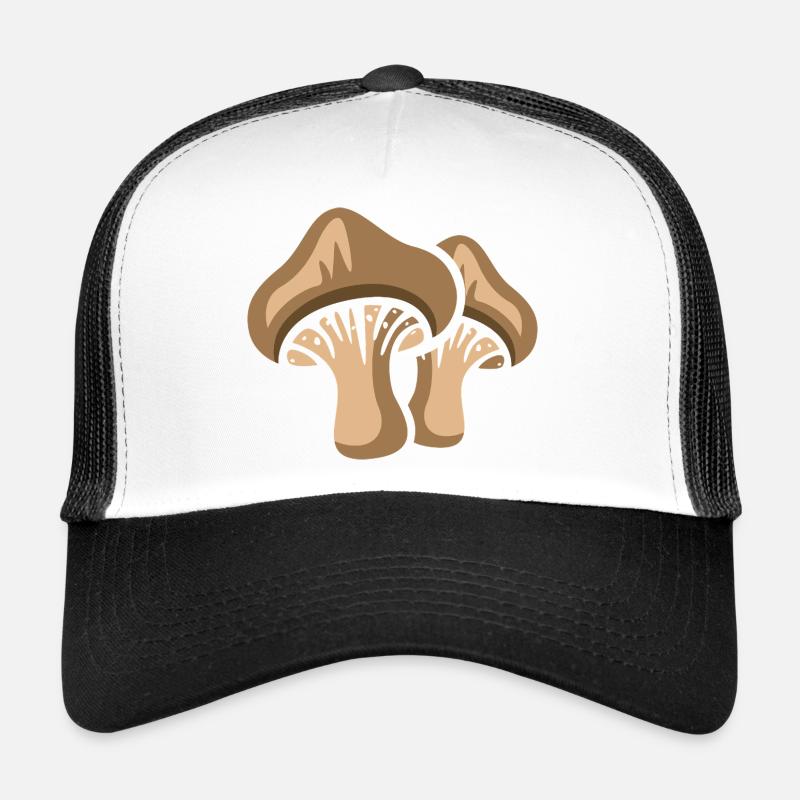 Deux champignons de dessin animé – Nature amusante et conception de la forêt Casquette trucker 