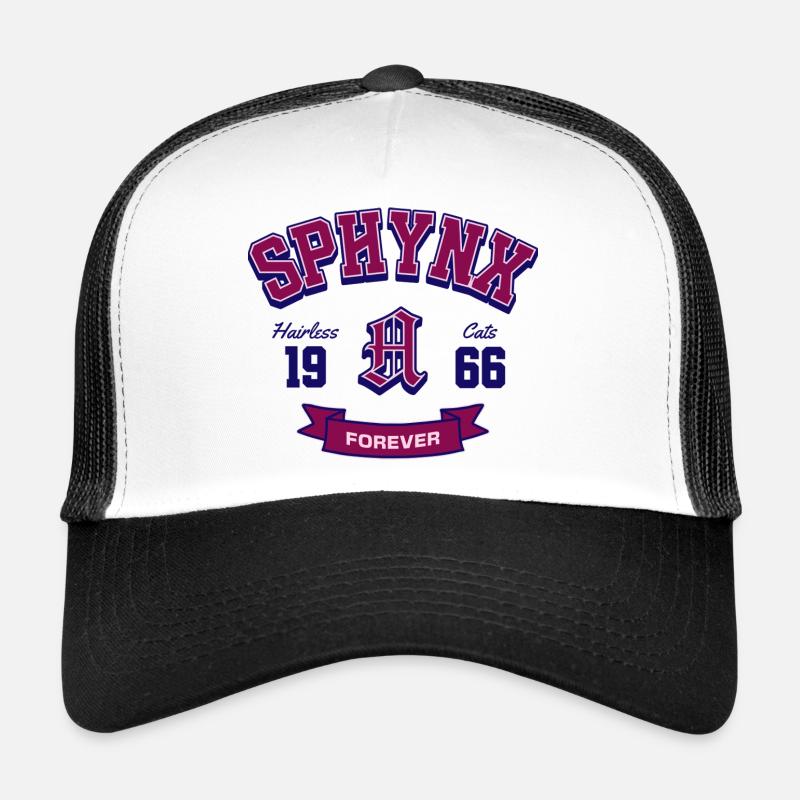 Sphynx Cats Forever Style universitaire classique - Casquette trucker  - blanc/noir