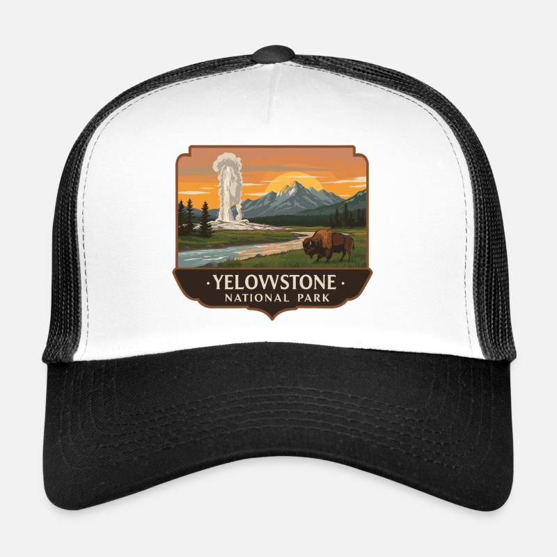 Parcelle de bison du geyser de Yellowstone Casquette trucker 