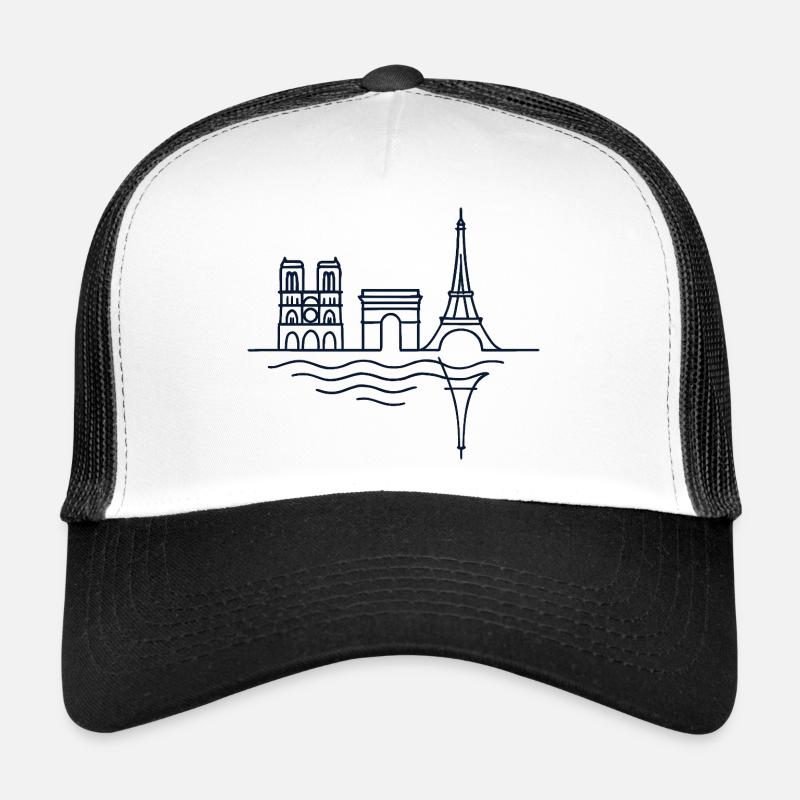 Lignes Parisiennes: Tour Eiffel et Arc de Triomphe Casquette trucker 
