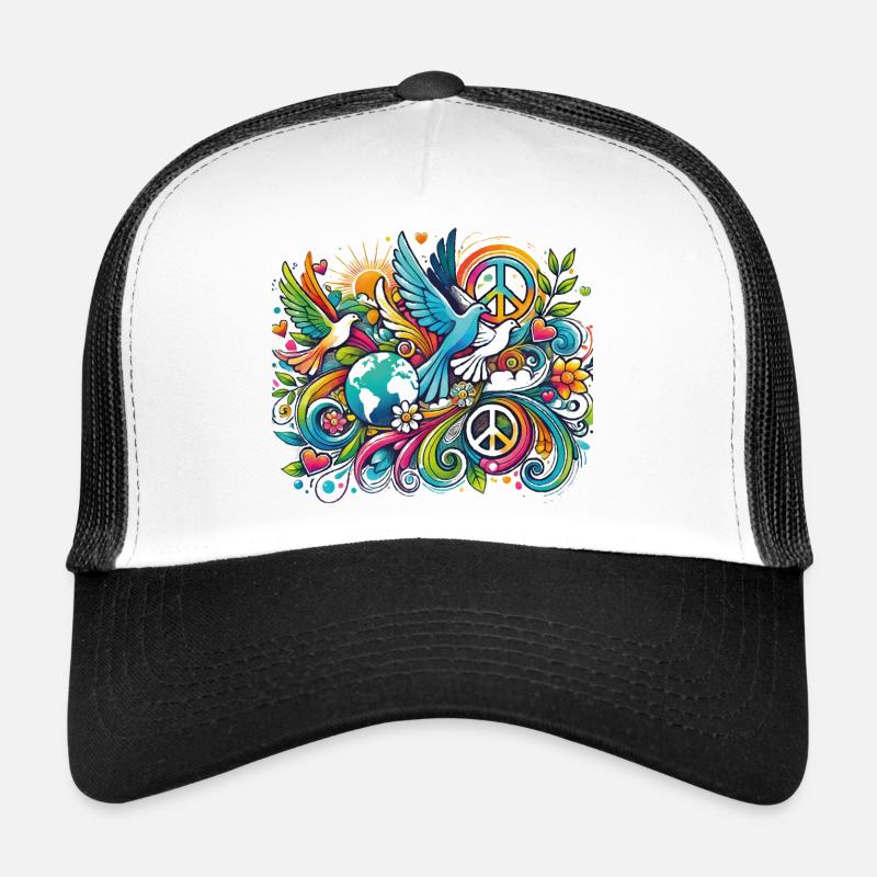Farbexplosion Friedensvogel- Tag des Friedens Trucker Cap