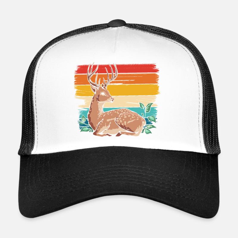 Cerf dans un style rétro Casquette trucker 