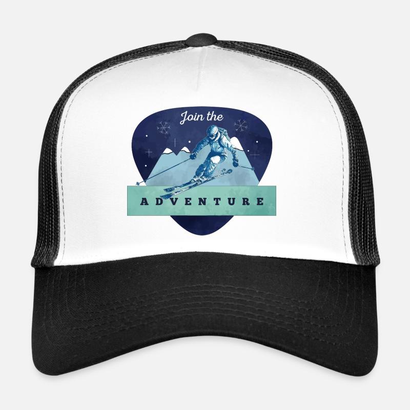 Adventure Skiing Mountain Trucker Cap