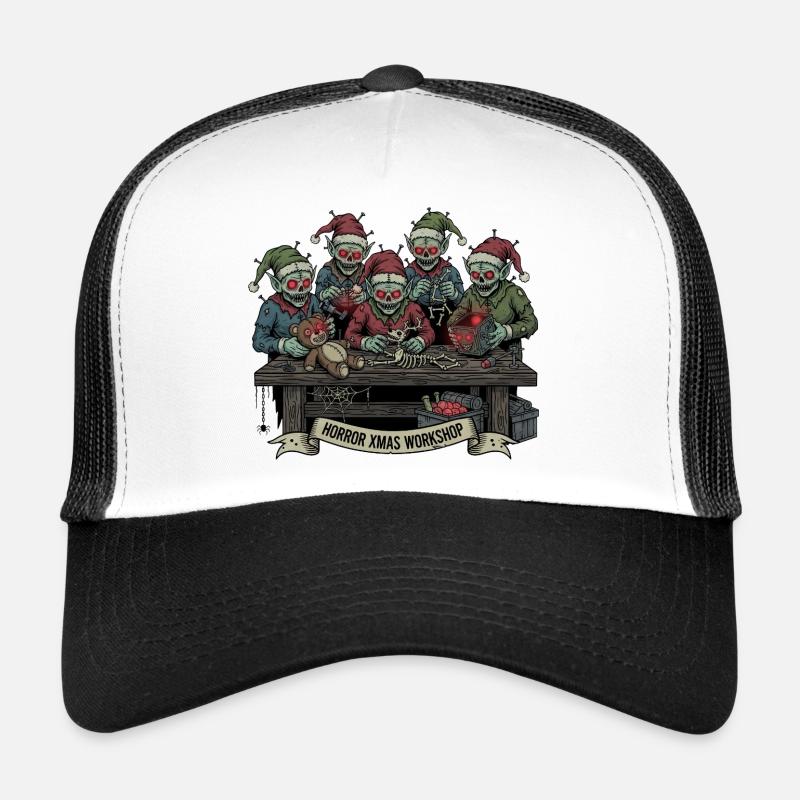 Gnome de Noël gothique zombie effrayant Casquette trucker 