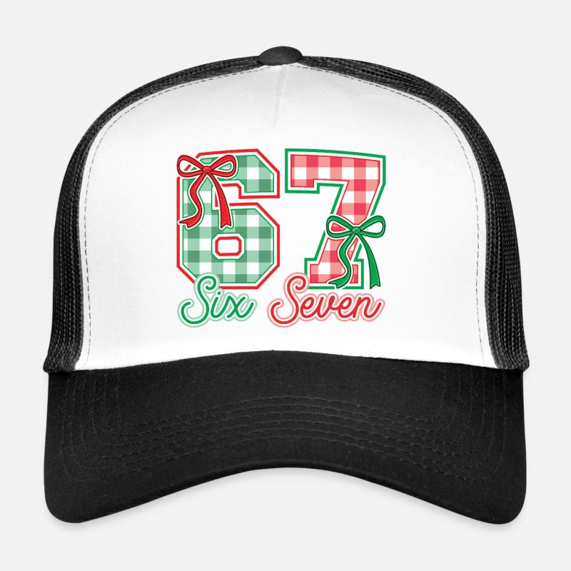 Festive 67 Gingham Bows - Trucker Cap - white/black