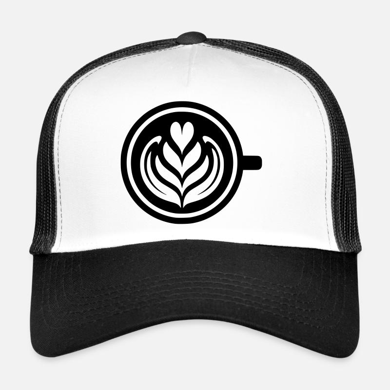 Coffee Love : Latte Art Heart Vector Casquette trucker 