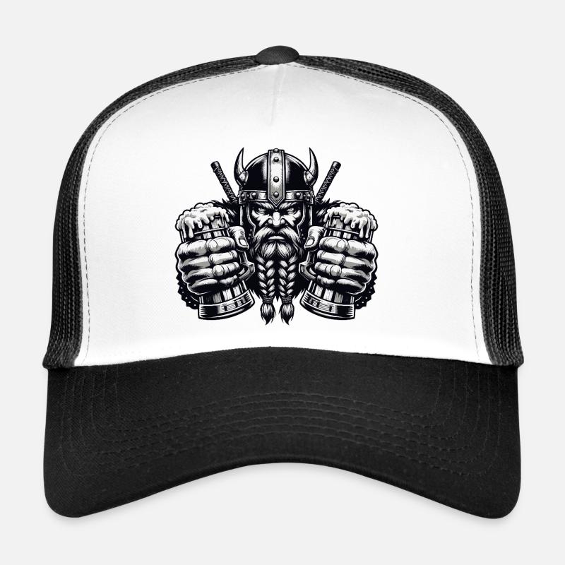 Vikings avec des chopes de bière en mode combat Casquette trucker 
