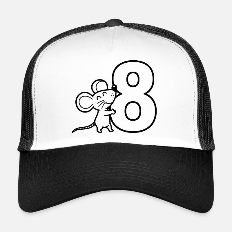 Souris avec illustration de dessin animé numéro huit Casquette trucker 