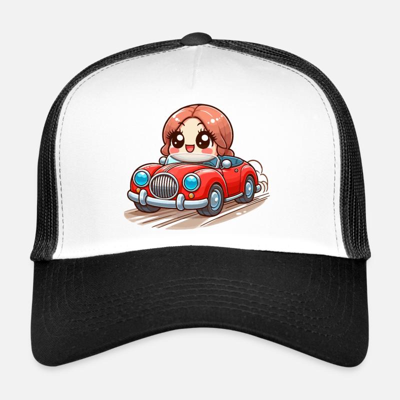 Cartoon toy car - Trucker Cap - white/black