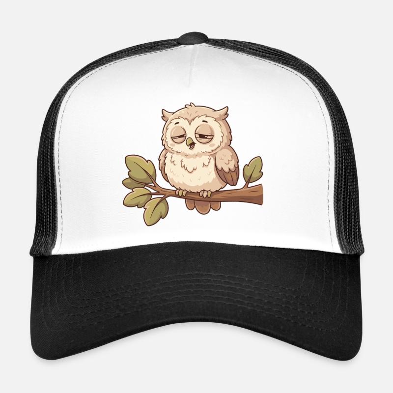 Schlafende Eule auf Ast Trucker Cap