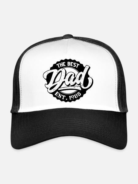 Le Meilleur Papa EST 1985 - Casquette trucker  - blanc/noir - Devant