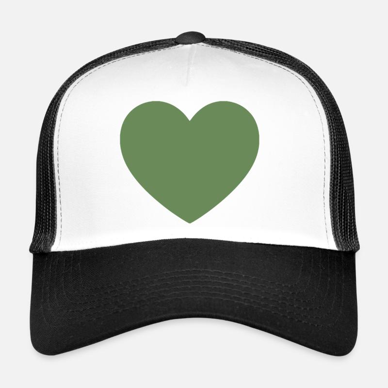 Cadeau de la Saint-Valentin vert cœur vert Casquette trucker 