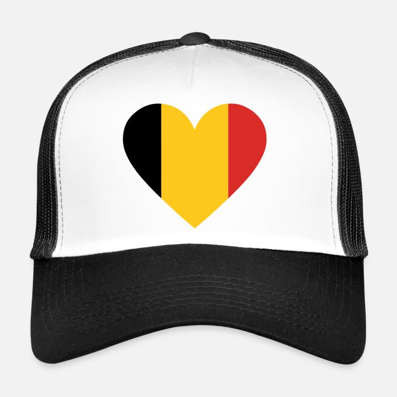 Gelb-rotes dreikoloriges Herz Trucker Cap