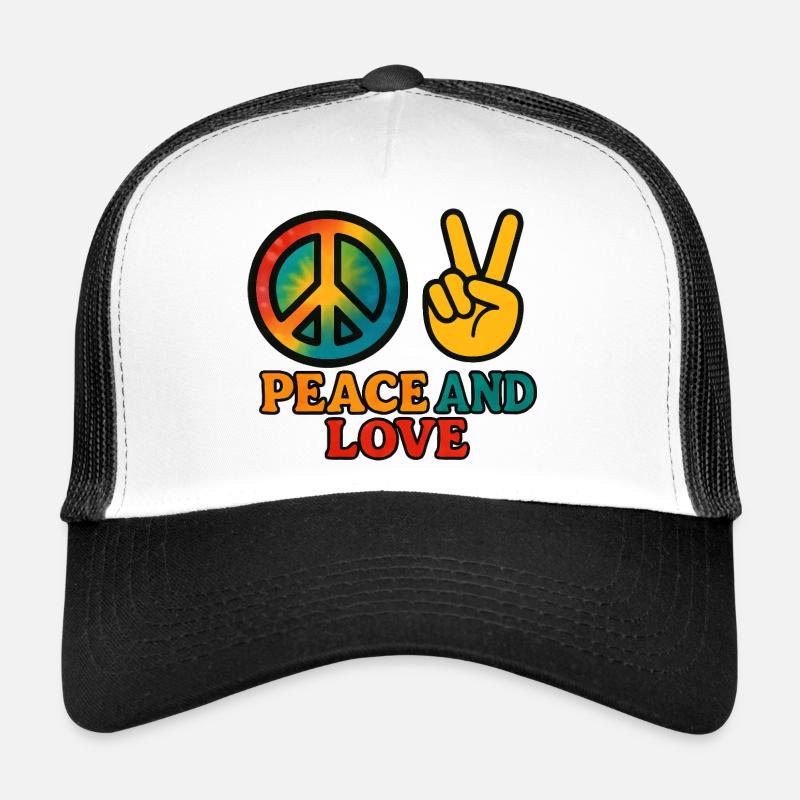 Peace and Love Tie Dye Symbol Casquette trucker 