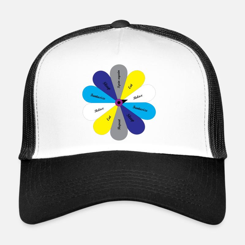 Easy life, relaxing, fantasizing, eating, sleeping - Trucker Cap - white/black