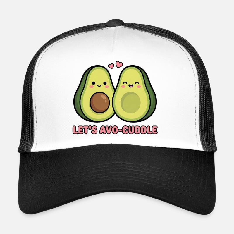Let's Avo-Cuddle | Cute Avocado Couple Pun - Trucker Cap - white/black