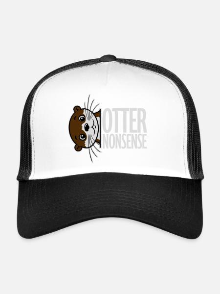 N’importe quoi de loutre, jeu de mots drôle, expression d’amour de la loutre - Casquette trucker  - blanc/noir - Devant