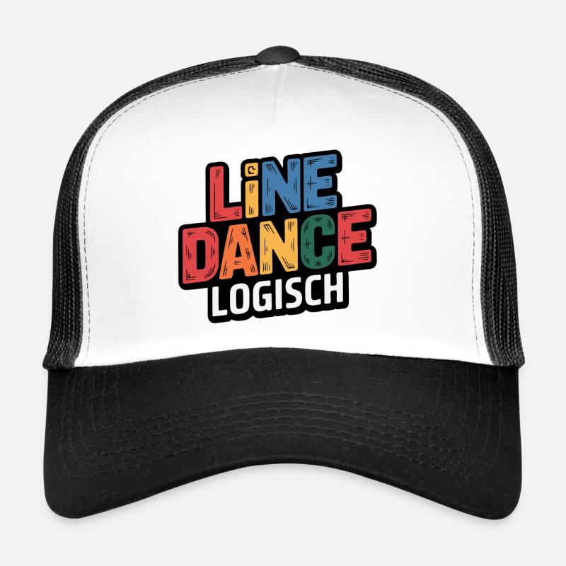 LineDance Logisch Farbig - Trucker Cap - Weiß/Schwarz